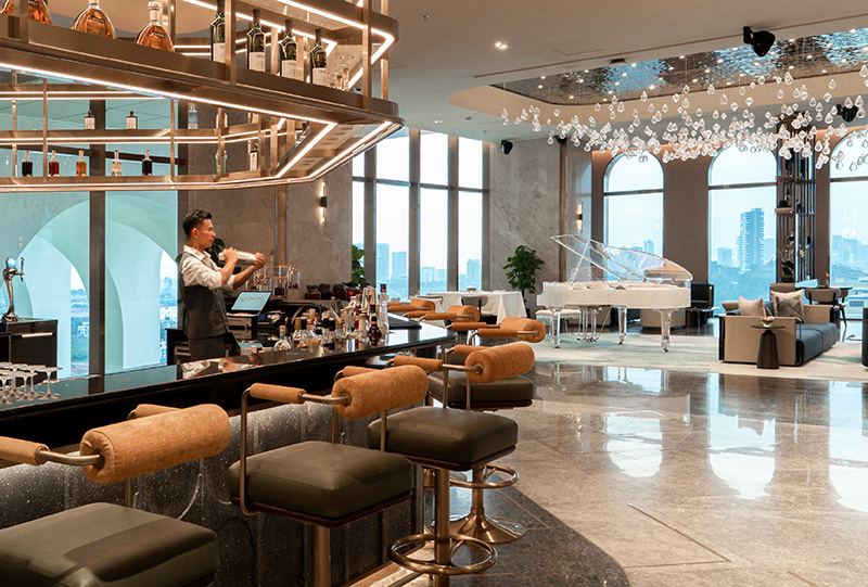 SECT4 – LANSCAPE 2 resize Sky Lounge is an elegant 13th-floor destination for cocktails, refined interiors and panoramic views of Sihanoukville.
